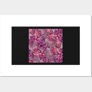 Magenta Flower Patch - Digitally Illustrated Flower Pattern for Home Decor, Clothing Fabric, Curtains, Bedding, Pillows, Upholstery, phone cases and stationary Posters and Art